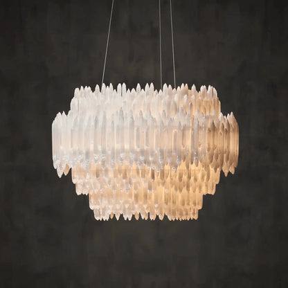 Selenite Layer Round Chandelier - Zelno Lighting
