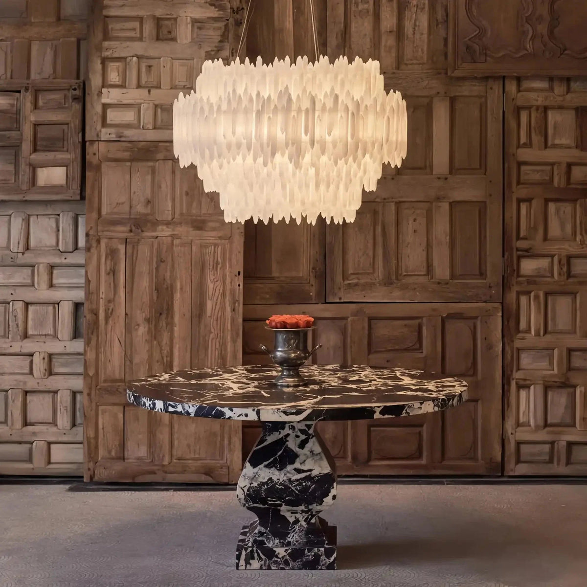 Selenite Layer Round Chandelier - Zelno Lighting