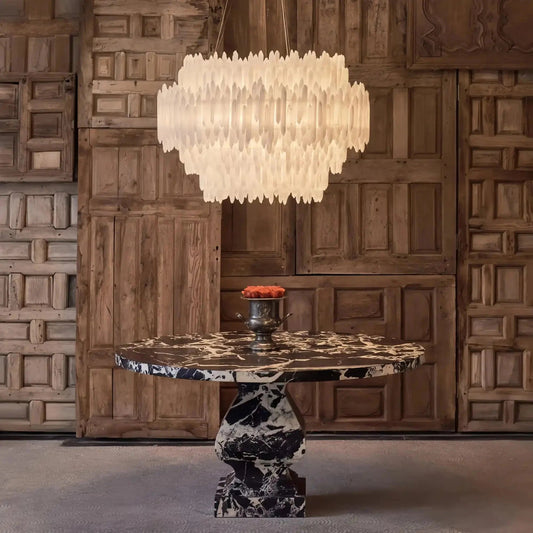 Selenite Layer Round Chandelier - Zelno Lighting