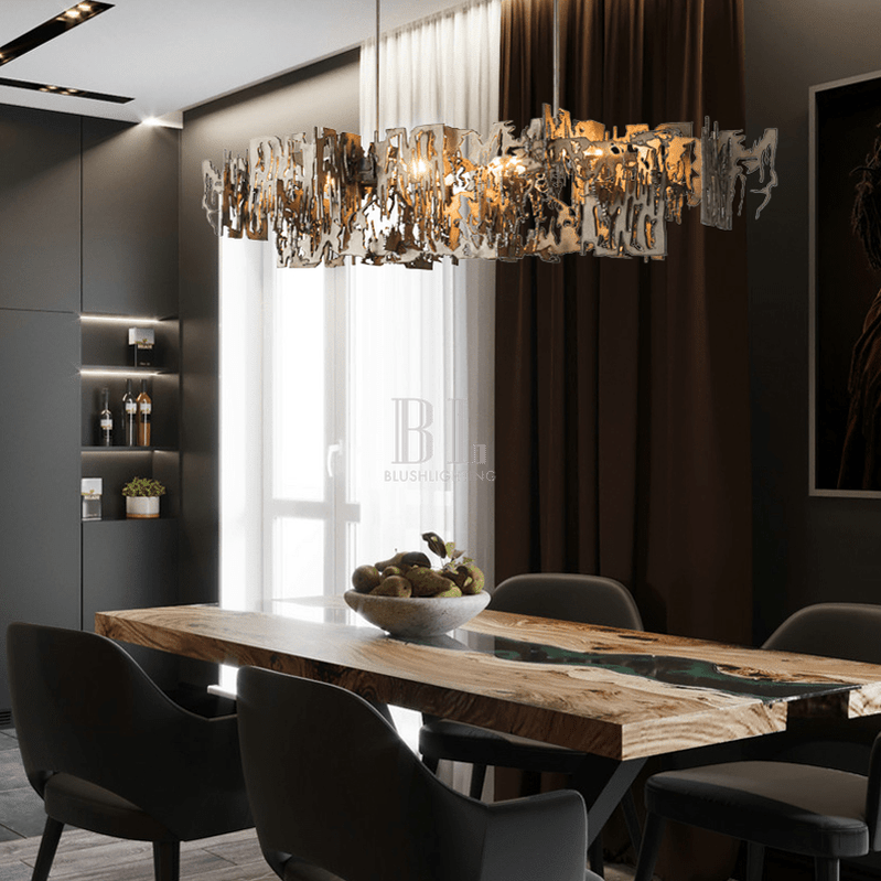 Simple Artistic Metal Dining Table Chandelier - Zelno Lighting