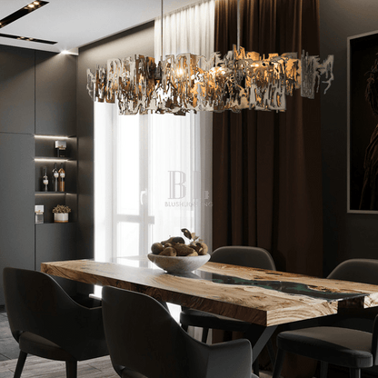 Simple Artistic Metal Dining Table Chandelier - Zelno Lighting