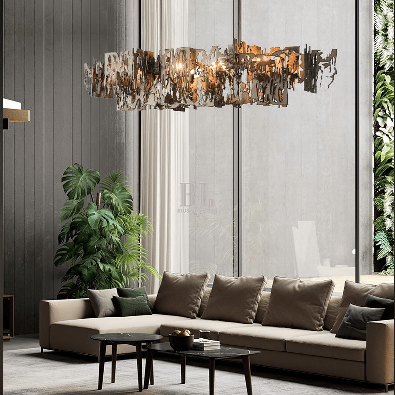 Simple Artistic Metal Dining Table Chandelier - Zelno Lighting