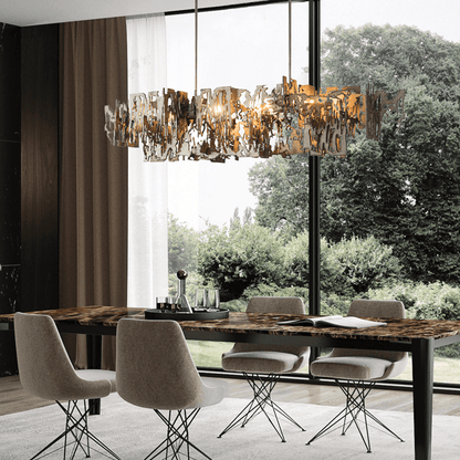 Simple Artistic Metal Dining Table Chandelier - Zelno Lighting