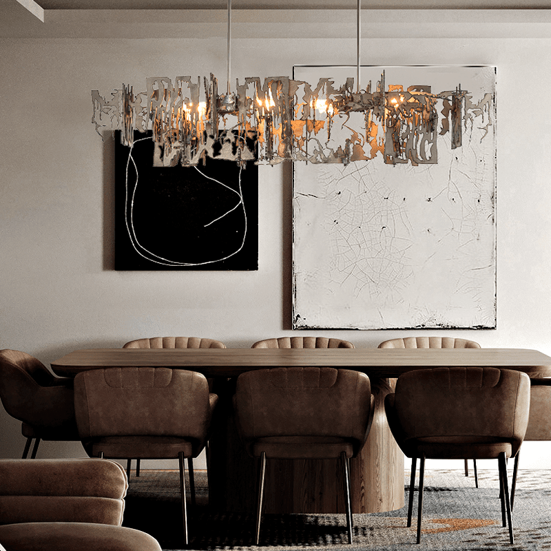 Simple Artistic Metal Dining Table Chandelier - Zelno Lighting