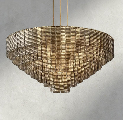 Siraue Smoke Glass Round Chandelier 41", 52", 65" - zelnolighting