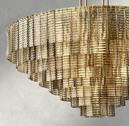 Siraue Smoke Glass Round Chandelier 41", 52", 65" - zelnolighting