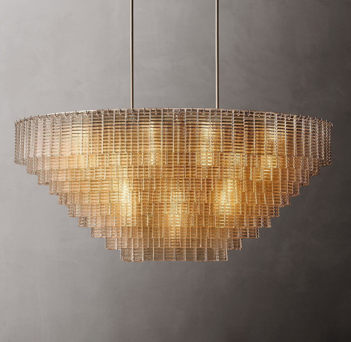 Siren Glass OVAL Chandelier 65" - Zelno