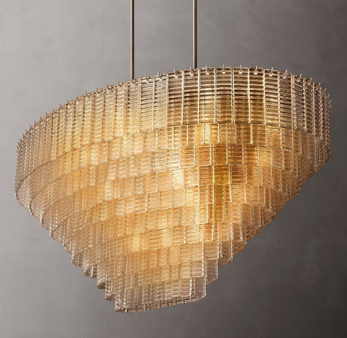 Siren Glass OVAL Chandelier 65" - Zelno
