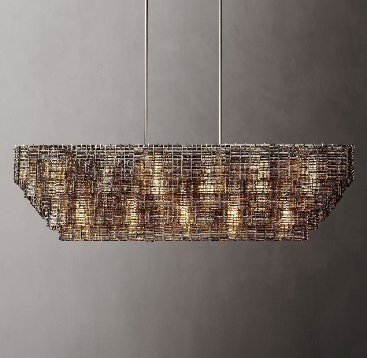 Siren Glass Rectangular Chandelier 77" - Zelno