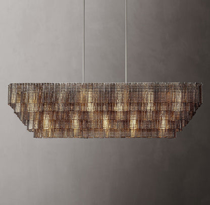 Siren Glass Rectangular Chandelier 77" - Zelno