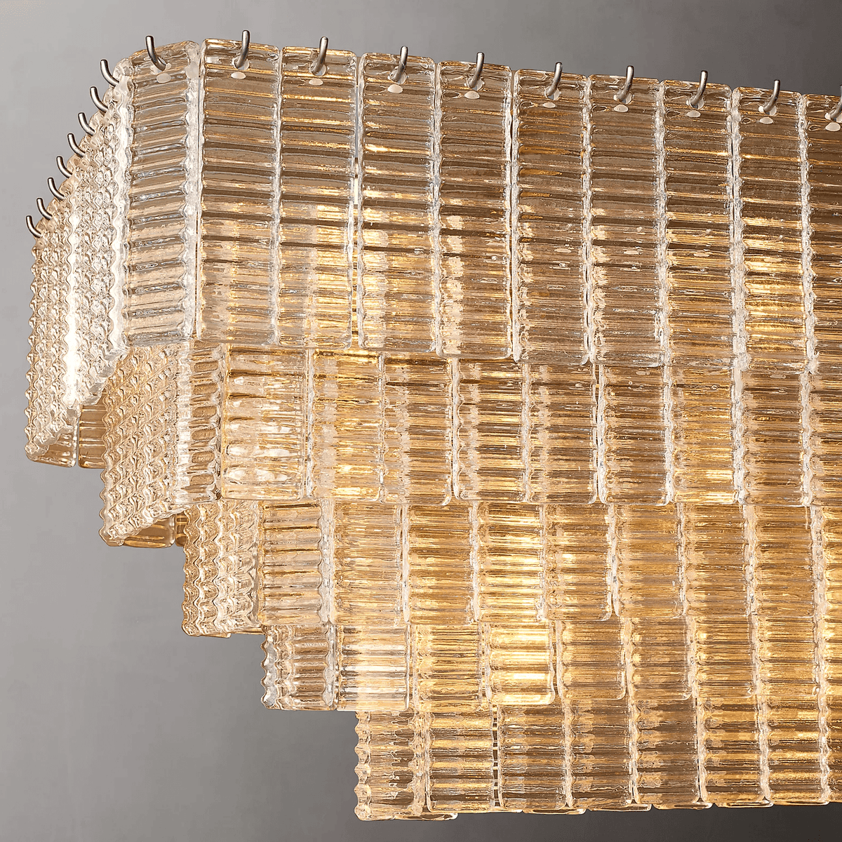 Siren Glass Rectangular Chandelier 77" - Zelno