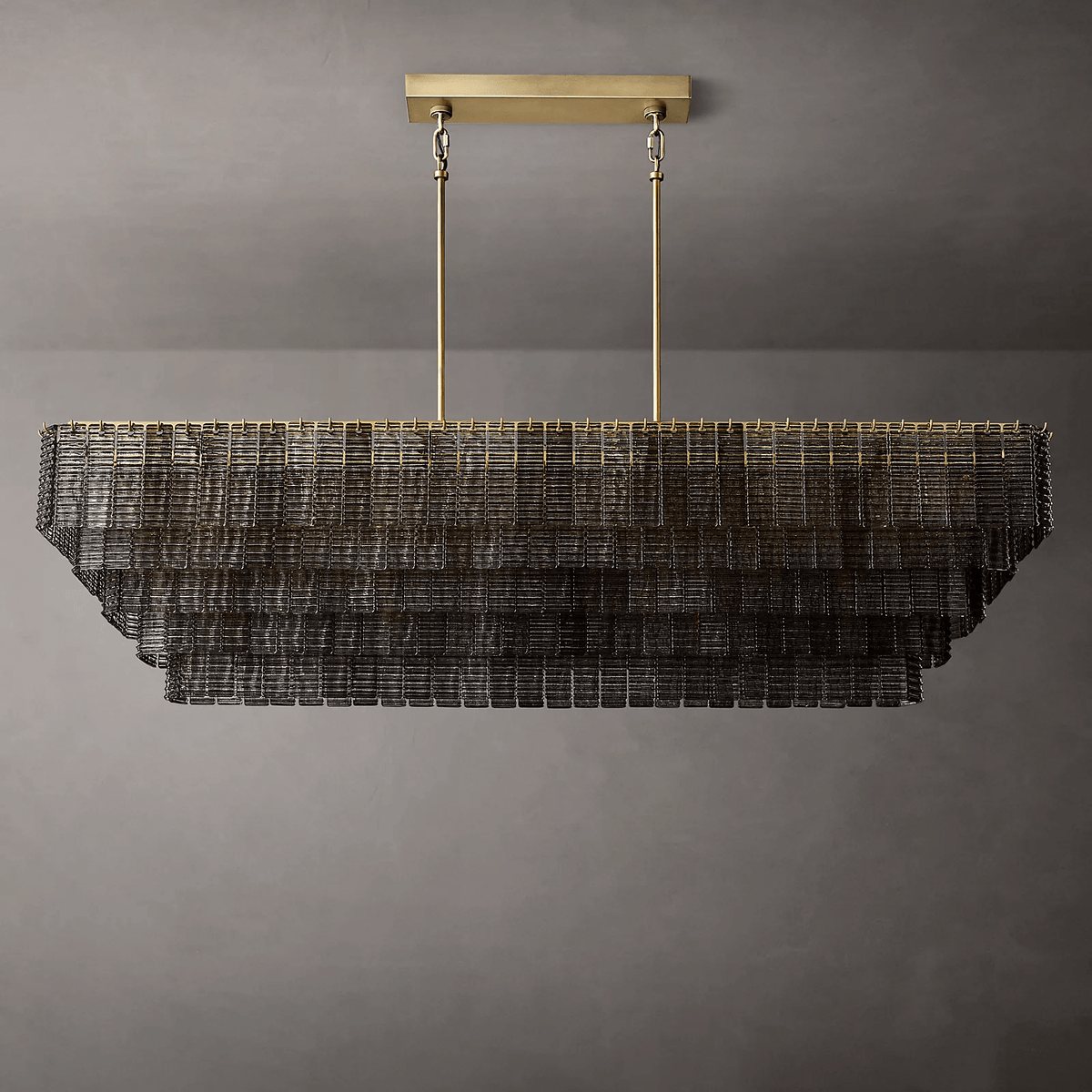 Siren Glass Rectangular Chandelier 77" - Zelno