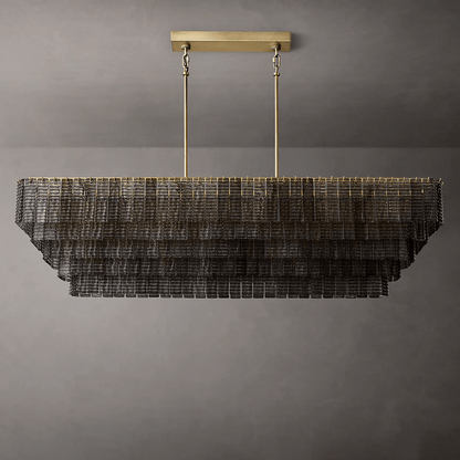 Siren Glass Rectangular Chandelier 77" - Zelno
