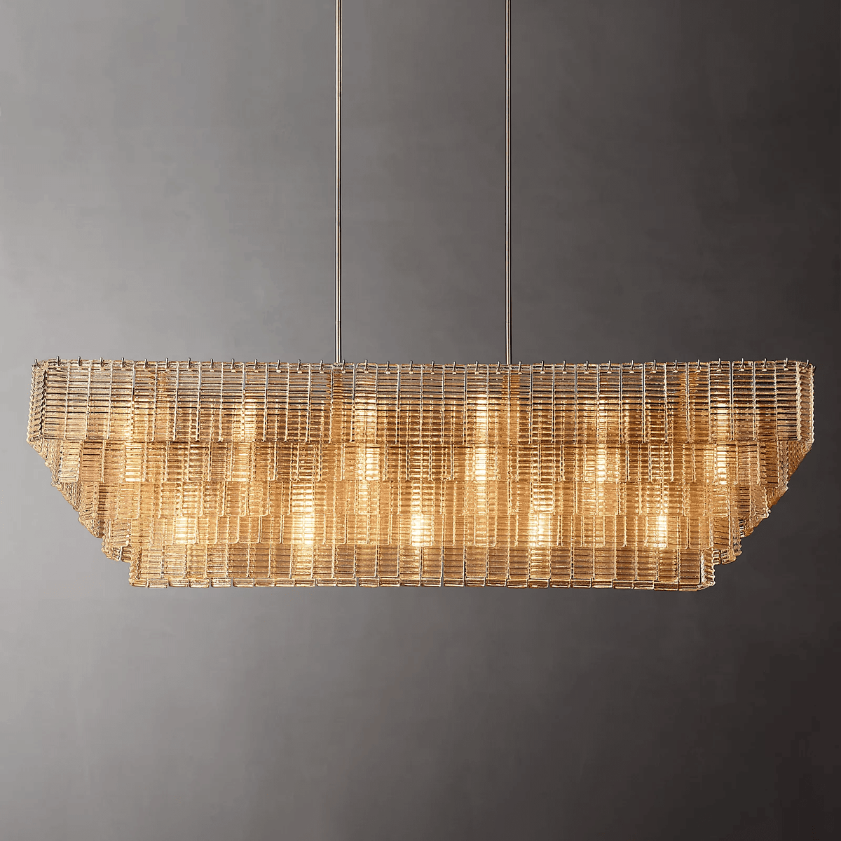 Siren Glass Rectangular Chandelier 77" - Zelno