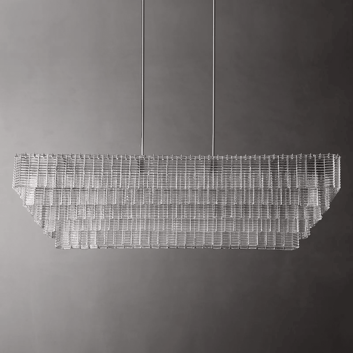Siren Glass Rectangular Chandelier 77" - Zelno