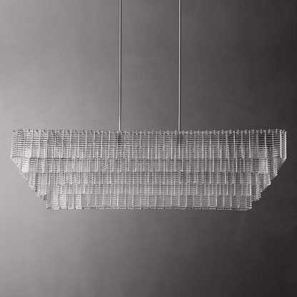 Siren Glass Rectangular Chandelier 77" - Zelno