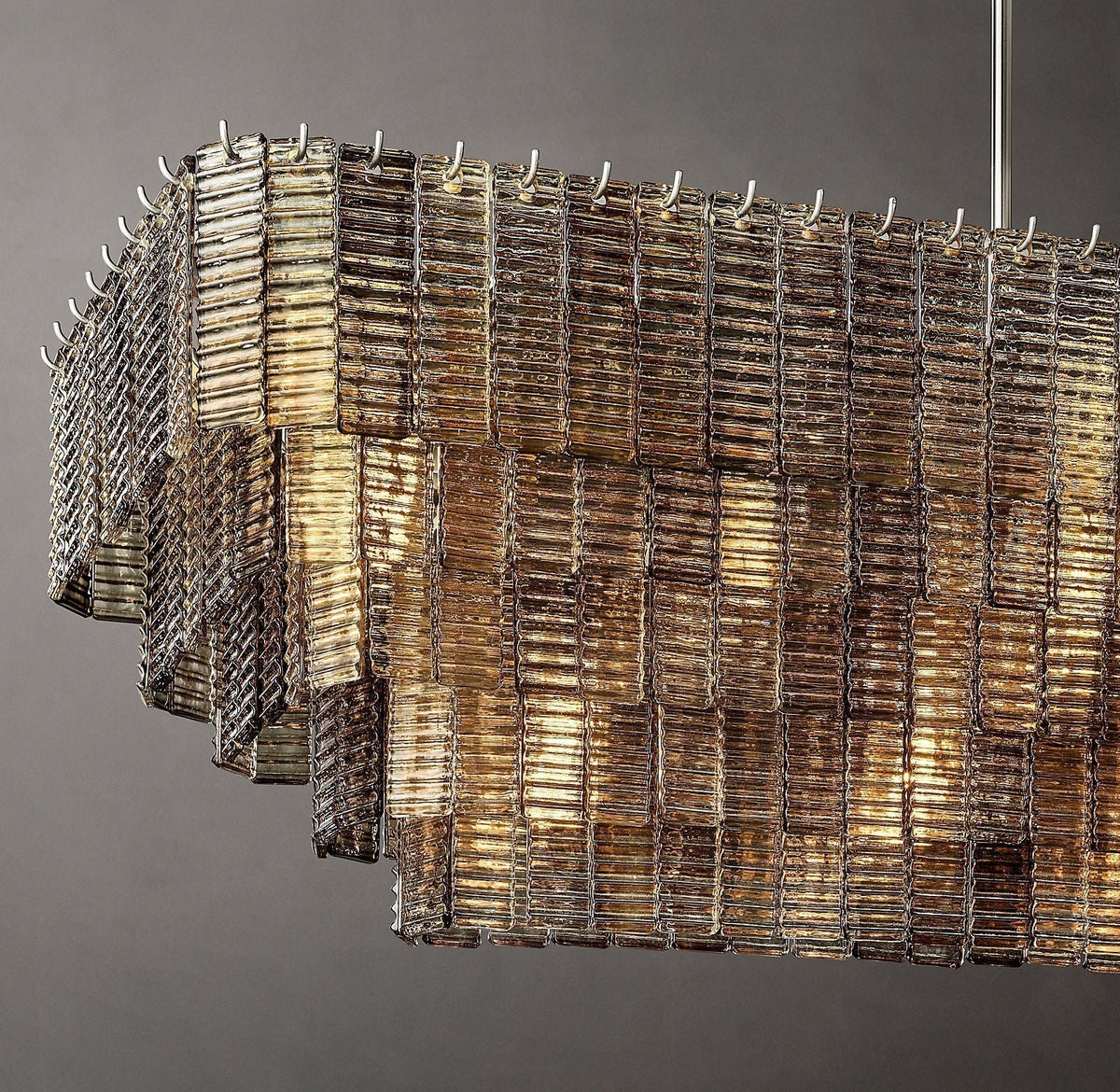 Siren Glass Rectangular Chandelier 77" - Zelno