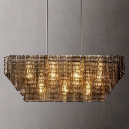 Siren Glass Rectangular Chandelier 77" - Zelno
