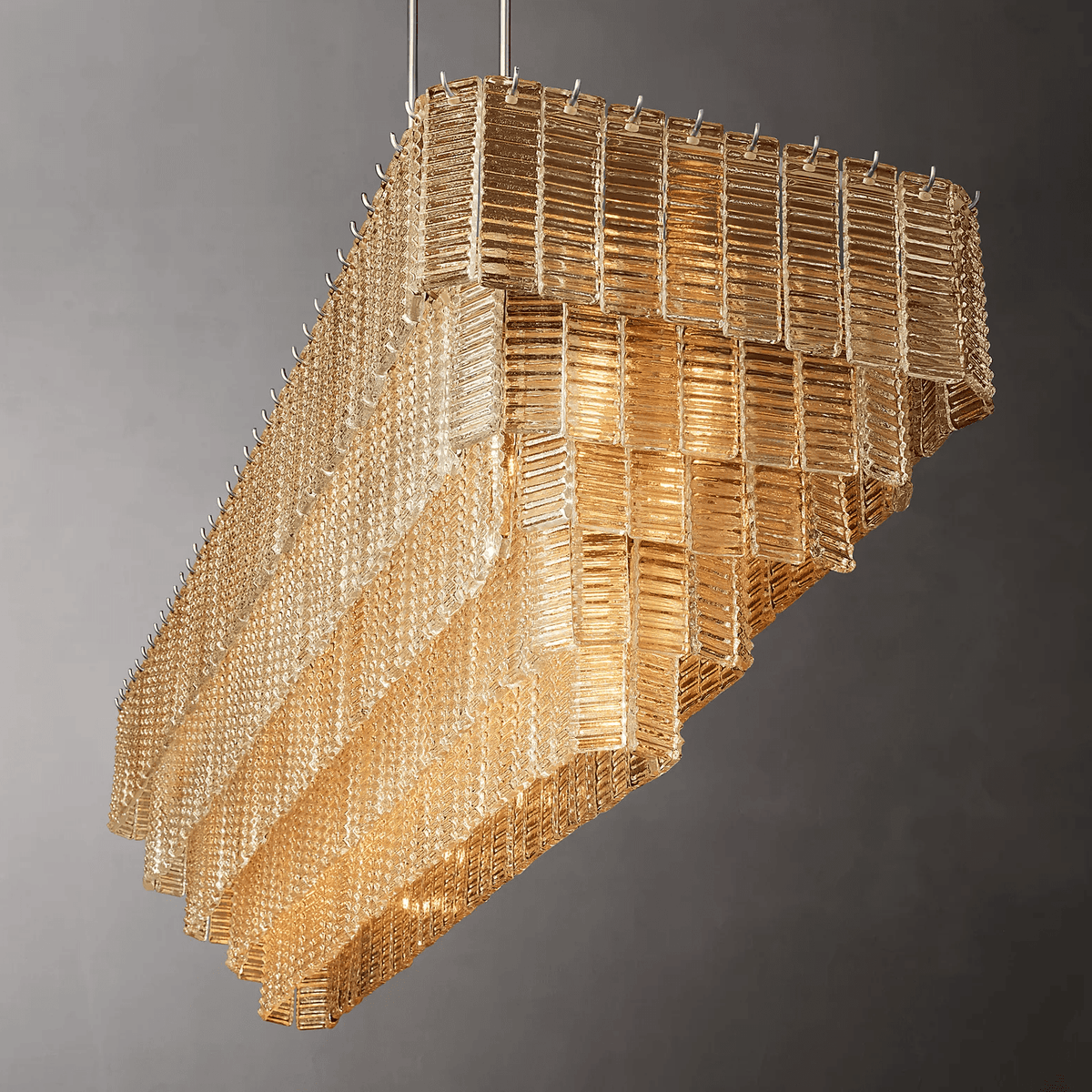 Siren Glass Rectangular Chandelier 77" - Zelno