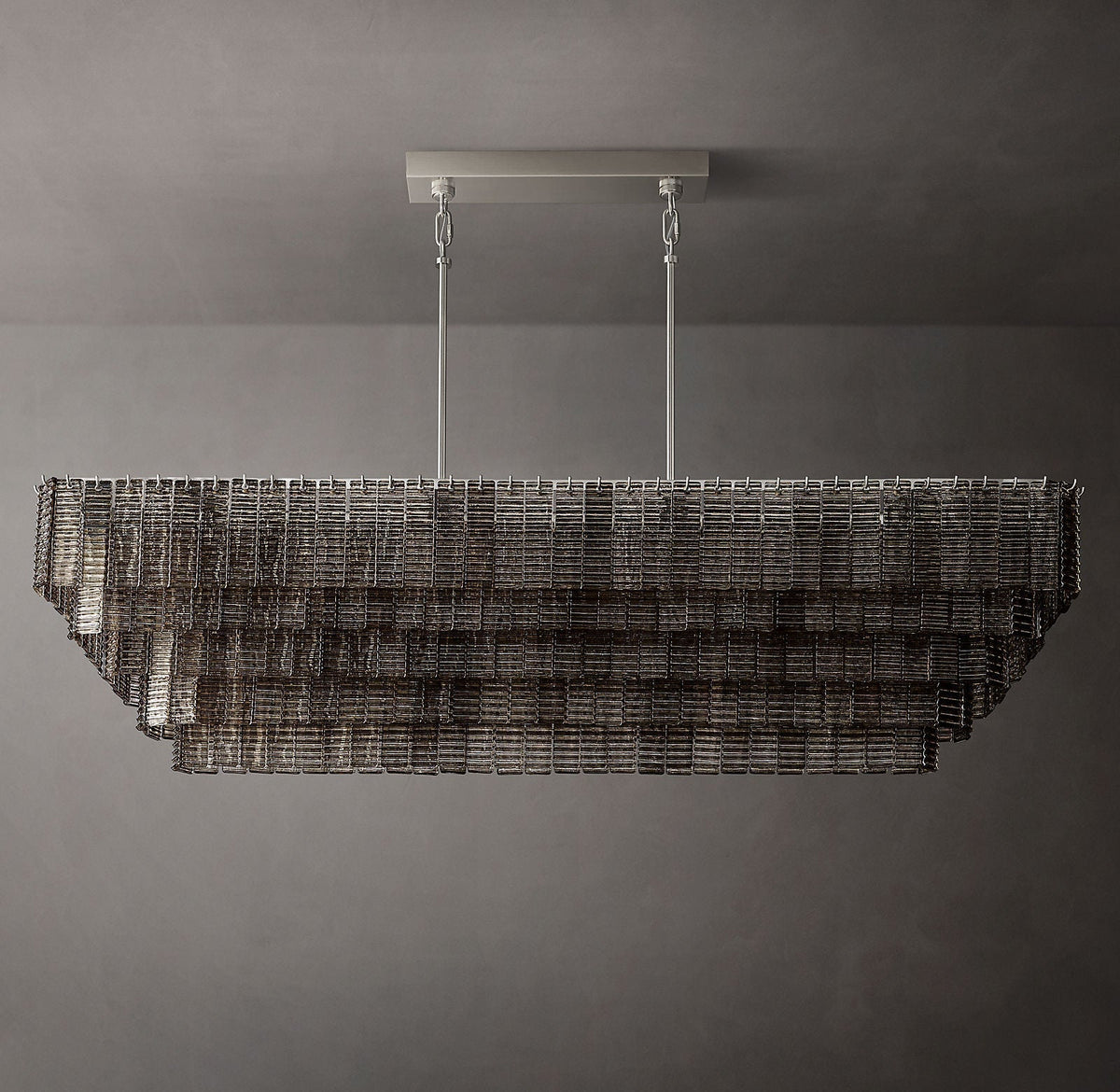 Siren Glass Rectangular Chandelier 77" - Zelno