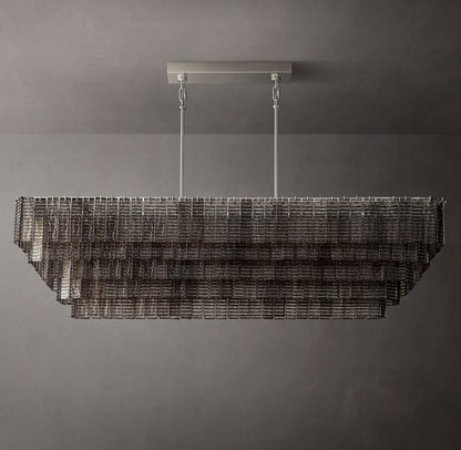 Siren Glass Rectangular Chandelier 77" - Zelno