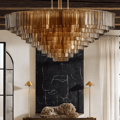 Siren Glass Round Chandelier 65" - Zelno