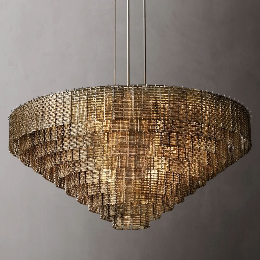 Siren Glass Round Chandelier 65" - Zelno