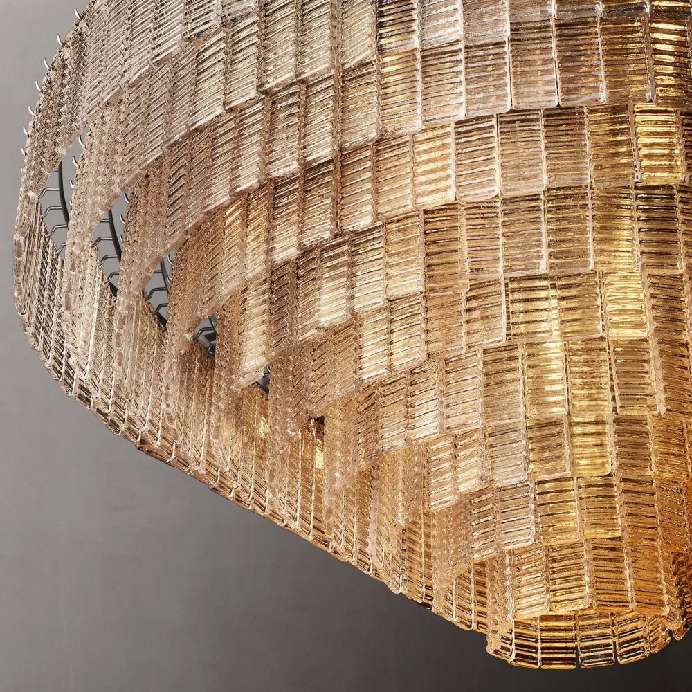 Siren Glass Round Chandelier 65" - Zelno