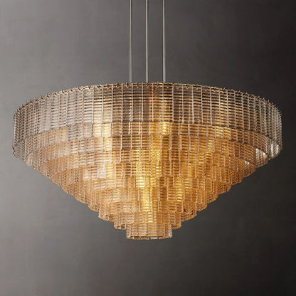 Siren Glass Round Chandelier 65" - Zelno
