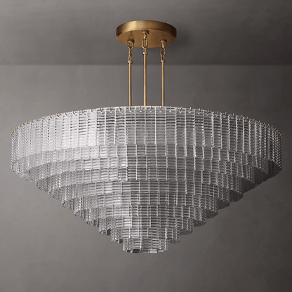 Siren Glass Round Chandelier 65" - Zelno