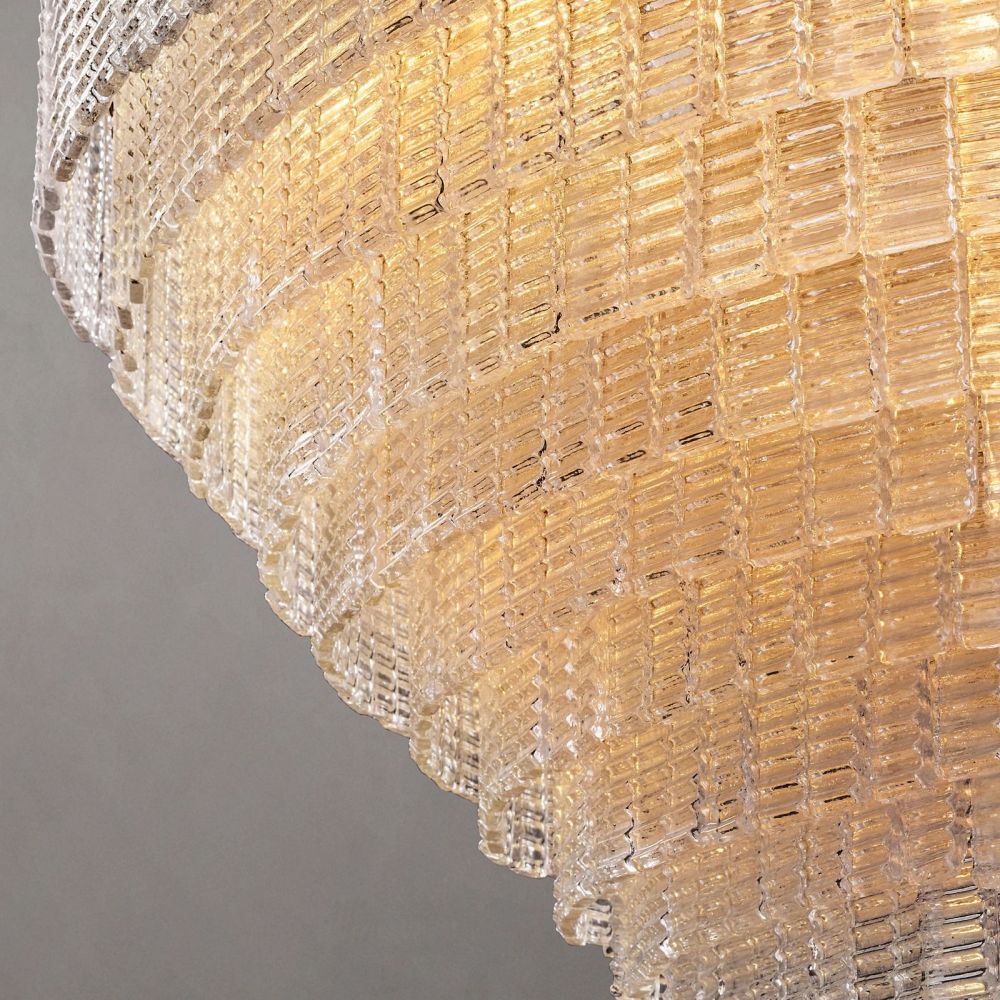 Siren ROUND GLASS CLEAR CHANDELIER 41" 36'' - Zelno