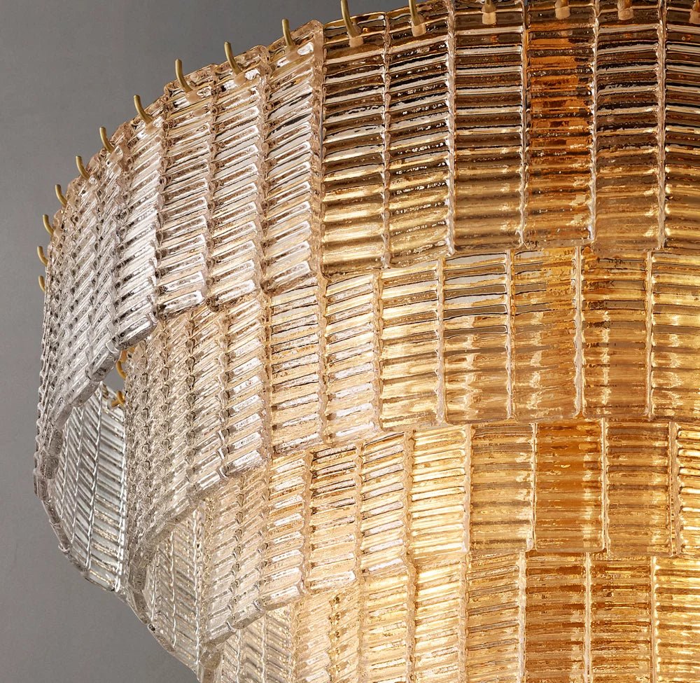 Siren ROUND GLASS CLEAR CHANDELIER 41" 36'' - Zelno