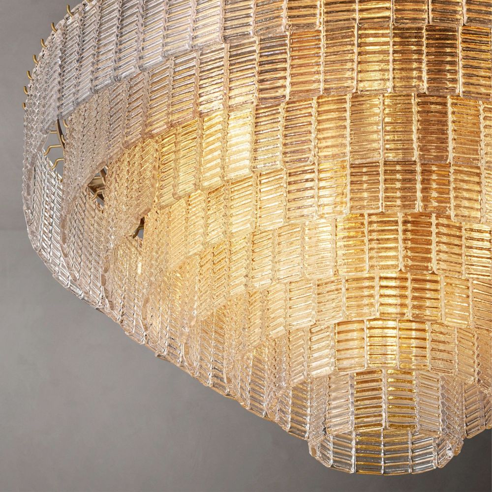 Siren ROUND GLASS CLEAR CHANDELIER 41" 36'' - Zelno