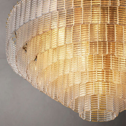 Siren ROUND GLASS CLEAR CHANDELIER 41" 36'' - Zelno