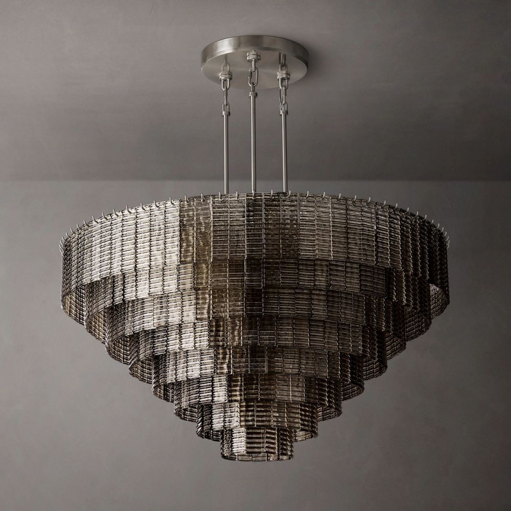 Siren Smoke Glass Round Chandelier 52" - Zelno