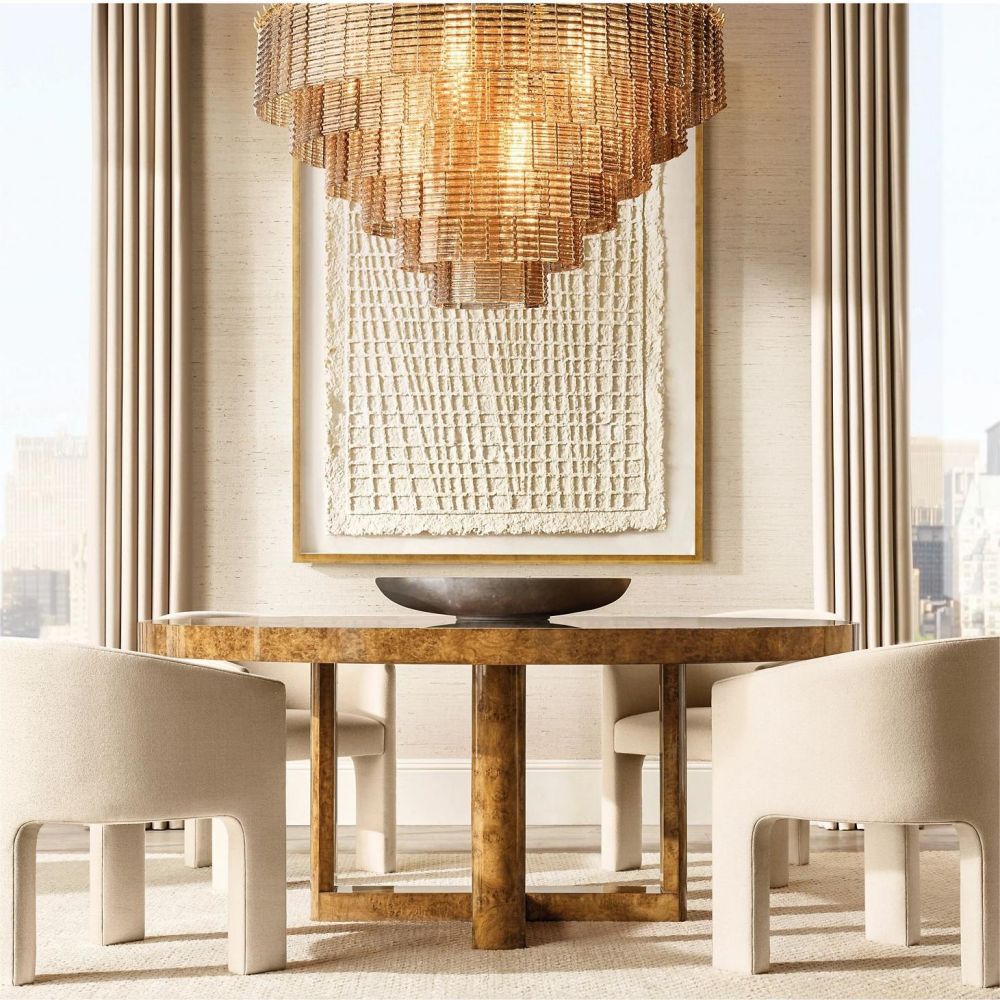 Siren Smoke Glass Round Chandelier 52" - Zelno