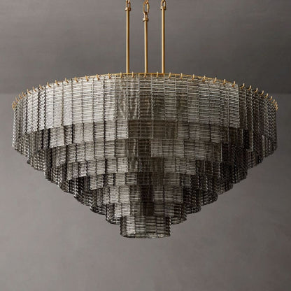 Siren Smoke Glass Round Chandelier 52" - Zelno