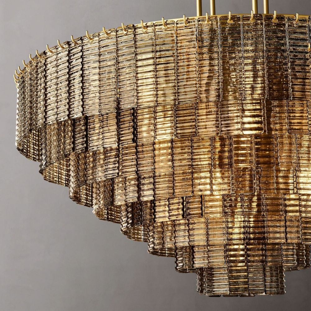 Siren Smoke Glass Round Chandelier 52" - Zelno