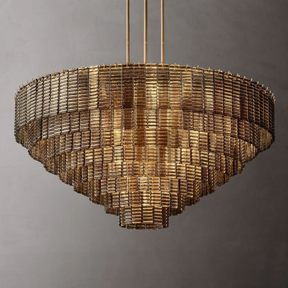 Siren Smoke Glass Round Chandelier 52" - Zelno
