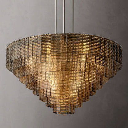 Siren Smoke Glass Round Chandelier 52" - Zelno