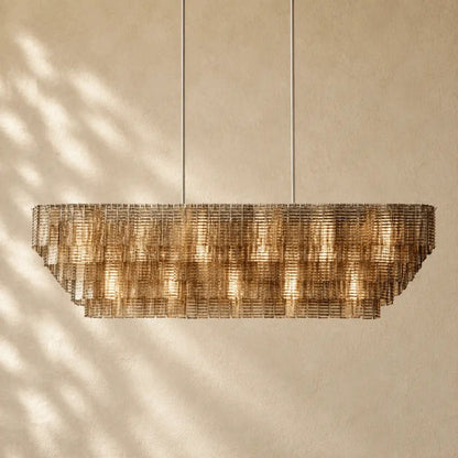 Sirena Glass Rectangular Chandelier - Zelno