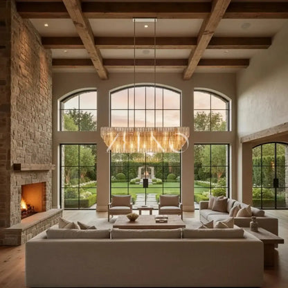 Sirena Glass Rectangular Chandelier - Zelno