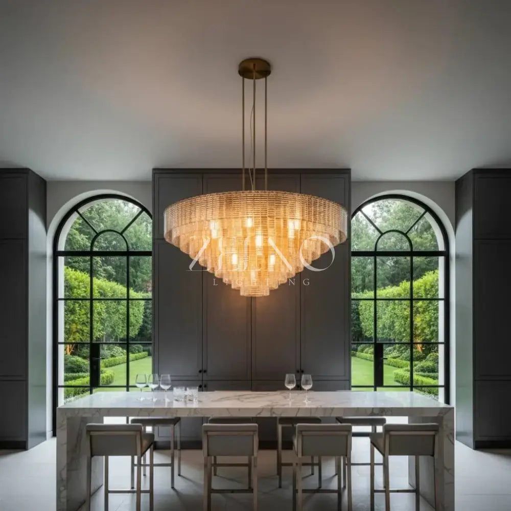 Sirena Glass Round Chandelier - Zelno