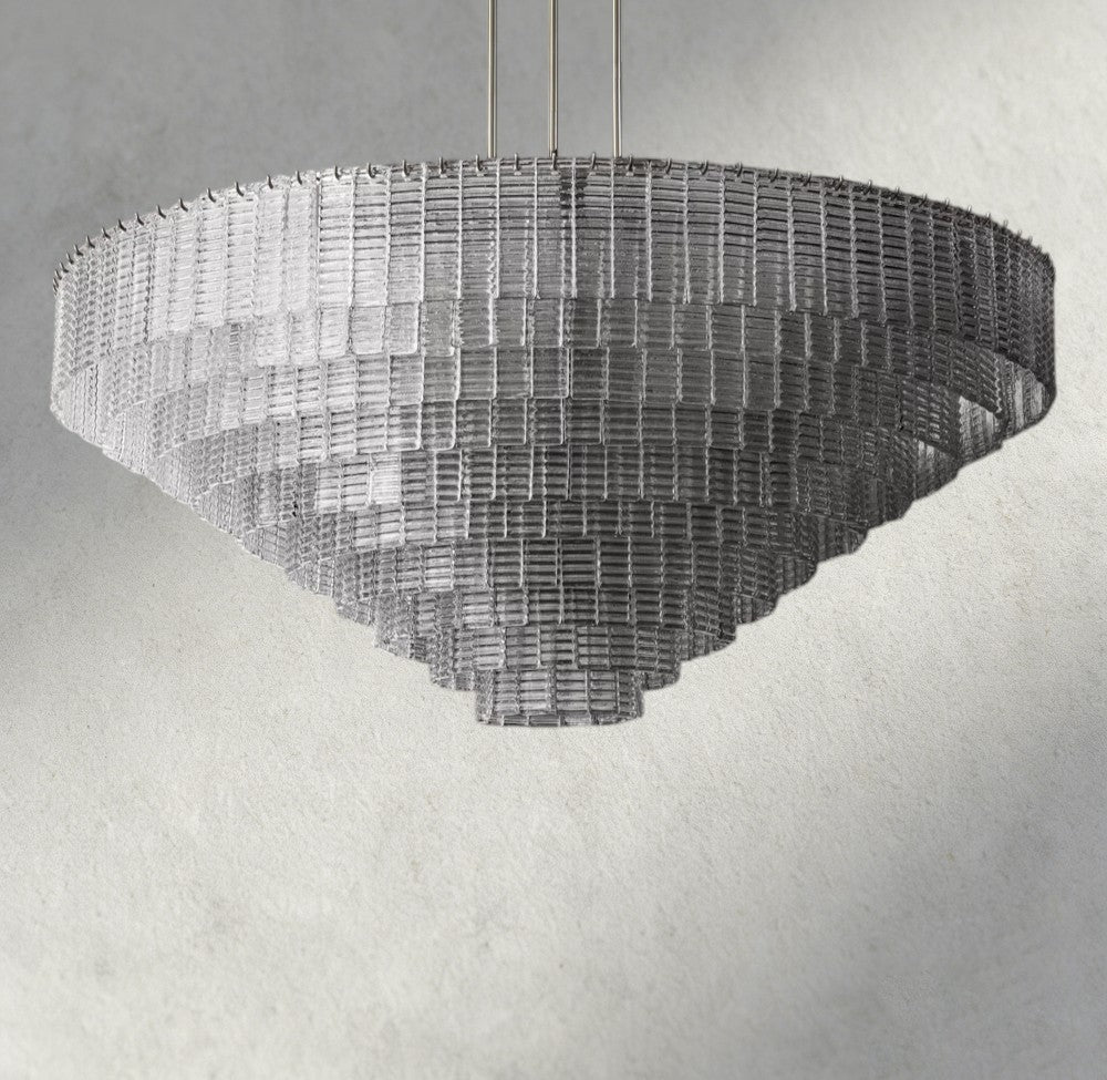 Sirene Clear Glass Round Chandelier 41", 52", 65" - Zelno Lighting