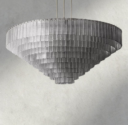 Sirene Clear Glass Round Chandelier 41", 52", 65" - Zelno Lighting