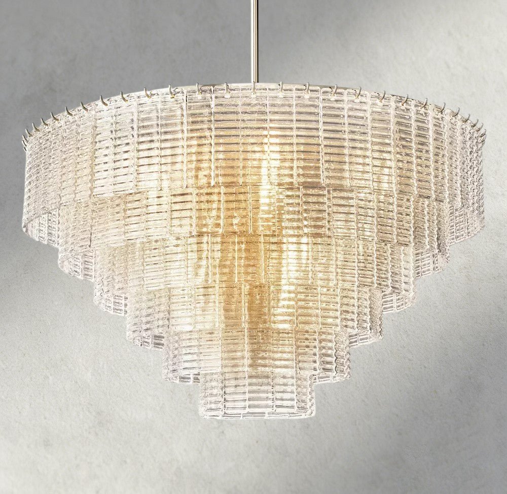 Sirene Clear Glass Round Chandelier 41", 52", 65" - Zelno Lighting