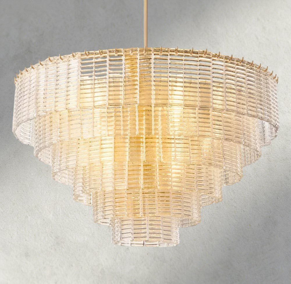 Sirene Clear Glass Round Chandelier 41", 52", 65" - Zelno Lighting