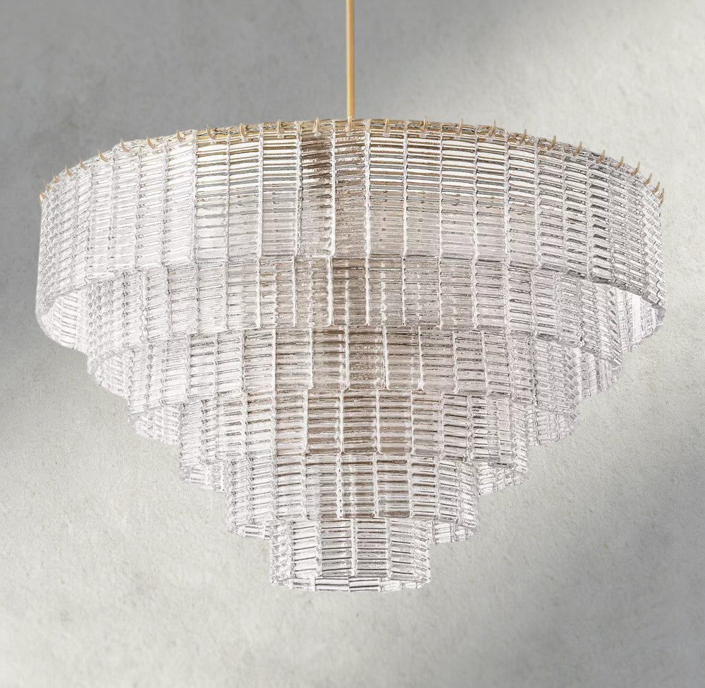 Sirene Clear Glass Round Chandelier 41", 52", 65" - Zelno Lighting