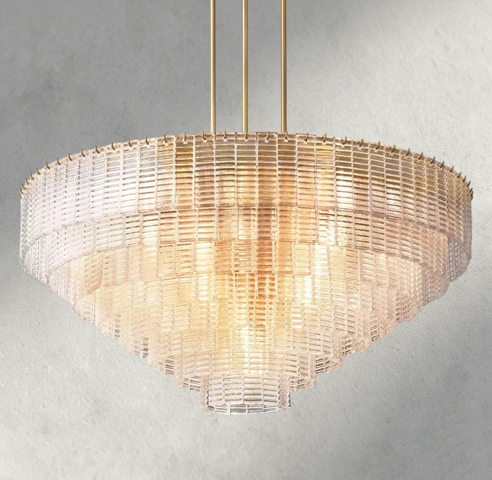 Sirene Clear Glass Round Chandelier 41", 52", 65" - Zelno Lighting