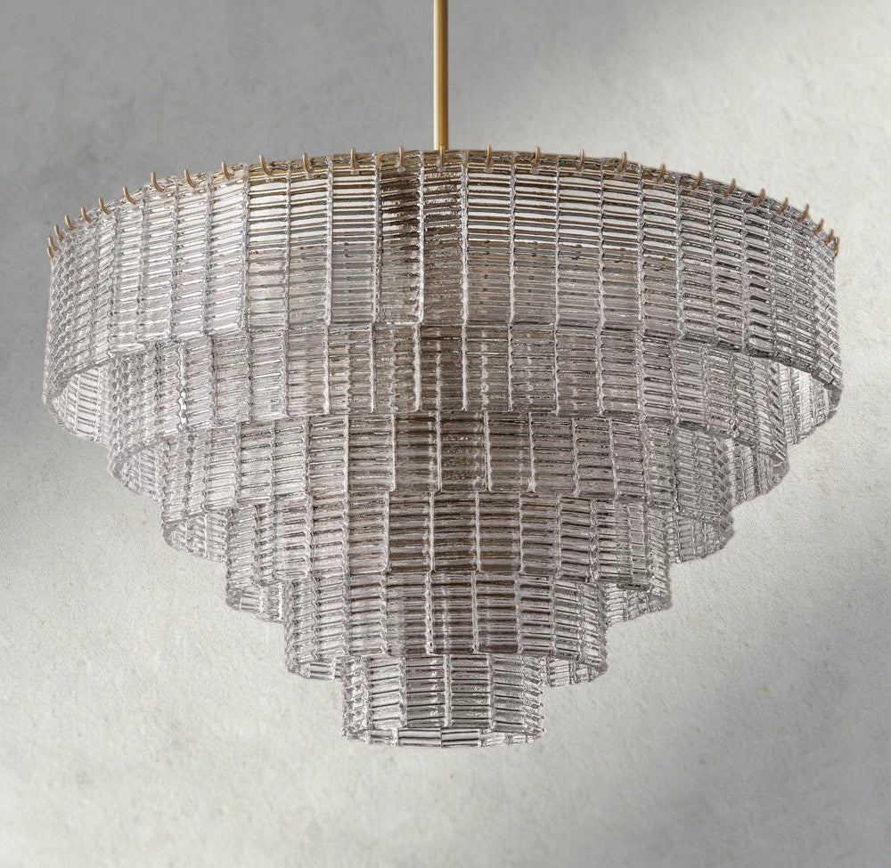Sirene Clear Glass Round Chandelier 41", 52", 65" - Zelno Lighting